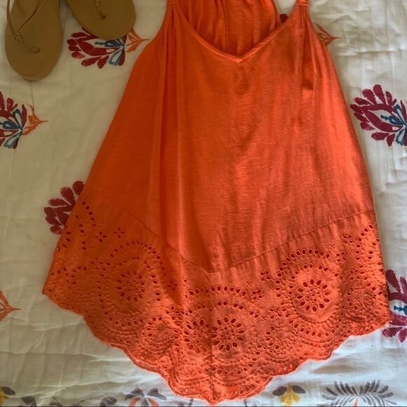 Meadow Rue Orange Eyelet Knotted Tank - Picture 6 of 10